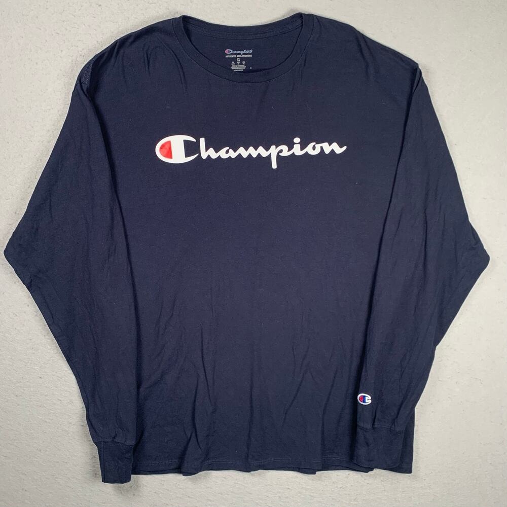 Champion Shirt Mens XL Long Sleeve Authentic Athleticwear Cotton Casual Crewneck